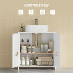 Hzuaneri Vanity Unit, Bathroom Cabinet, Adjustable Shelves, Bathroom Cabinet with 2 Doors, Freestanding, Modern, 30 x 60 x 60 cm, White BC00603X