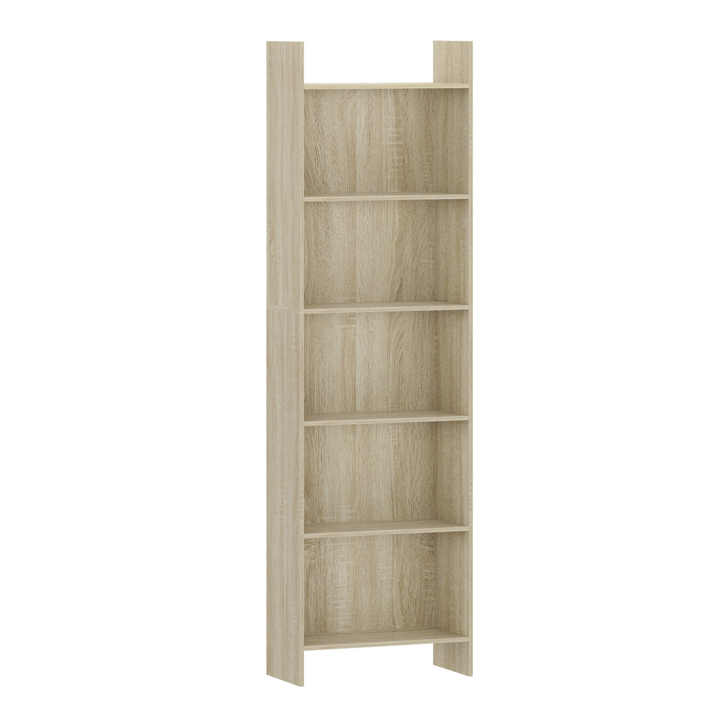 Hzuaneri Bookcase, Shelf, Standing Shelf, Office Shelf, with 6 Compartments, Open, for Living Room, Study, Office, Room Divider, 24 x 48 x 170 cm, Oak Beige BC01116X