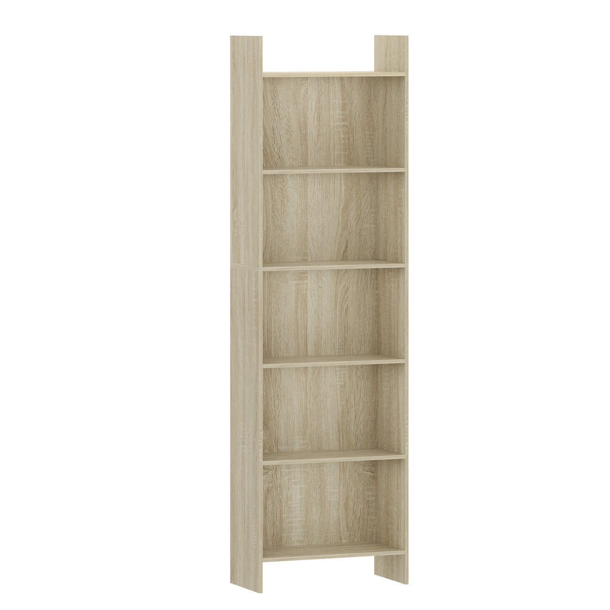 Hzuaneri Bookcase, Shelf, Standing Shelf, Office Shelf, with 6 Compartments, Open, for Living Room, Study, Office, Room Divider, 24 x 48 x 170 cm, Oak Beige BC01116X