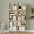 Hzuaneri Bookcase, Shelf, Standing Shelf, Office Shelf, with 6 Compartments, Open, for Living Room, Study, Office, Room Divider, 24 x 48 x 170 cm, Oak Beige BC01116X