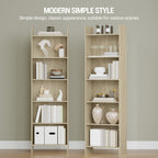 Hzuaneri Bookcase, Shelf, Standing Shelf, Office Shelf, with 6 Compartments, Open, for Living Room, Study, Office, Room Divider, 24 x 48 x 170 cm, Oak Beige BC01116X