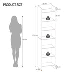 Hzuaneri Bookcase, Shelf, Standing Shelf, Office Shelf, with 7 Compartments, Open, for Living Room, Study, Office, as Room Divider, 24 x 48 x 197.4 cm, Oak Beige BC01716X