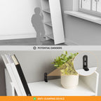 Hzuaneri Bookcase, 5 tier Bookshelf, White Bookcases Free Standing with Shelf Unit, Home Decor Furniture for Living Room, Home Office, Bedroom, Study, 24 x 50 x 140 cm, White, BC06503X