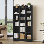 Hzuaneri Bookcase, 6-Tier Narrow Tall Bookshelf, Wooden Bookshelf with Adjustable Shelf, Open Storage Shelf for Bedroom, Living Room, Home Office, 24 x 30 x 169.5 cm, Black, BC06904X