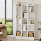 Hzuaneri Bookcase, 6-Tier Narrow Tall Bookshelf, Wooden Bookshelf with Adjustable Shelf, Open Storage Shelf for Bedroom, Living Room, Home Office, 24 x 30 x 169.5 cm, White, BC06913X