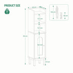 Hzuaneri Bathroom Cabinet, Narrow Bathroom Cabinet, Adjustable Shelves, Toilet Cabinet