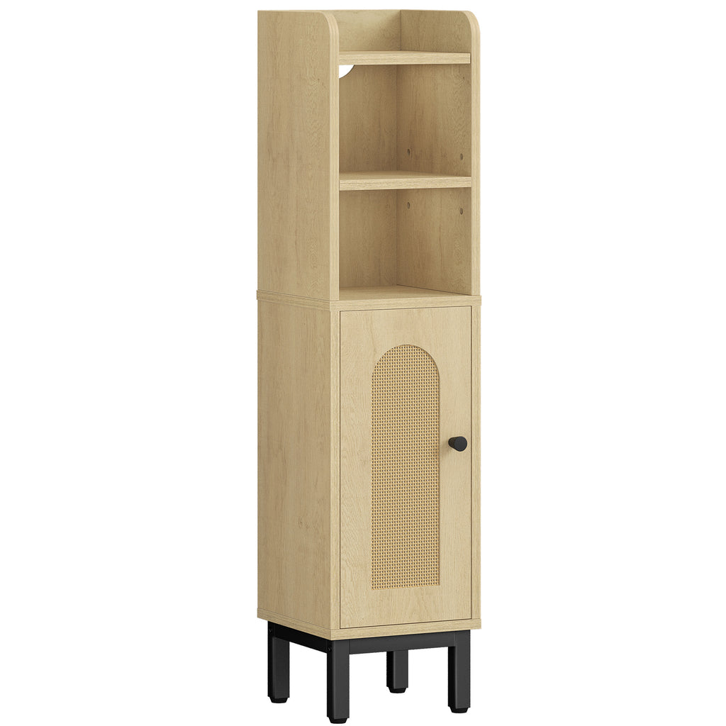 Hzuaneri Bathroom Cabinet, Bathroom Furniture, Narrow Cabinet, Adjustable Shelves, Space Saving, Easy Assembly, 20 x 20 x 83 cm, Light Oak BC08202Y