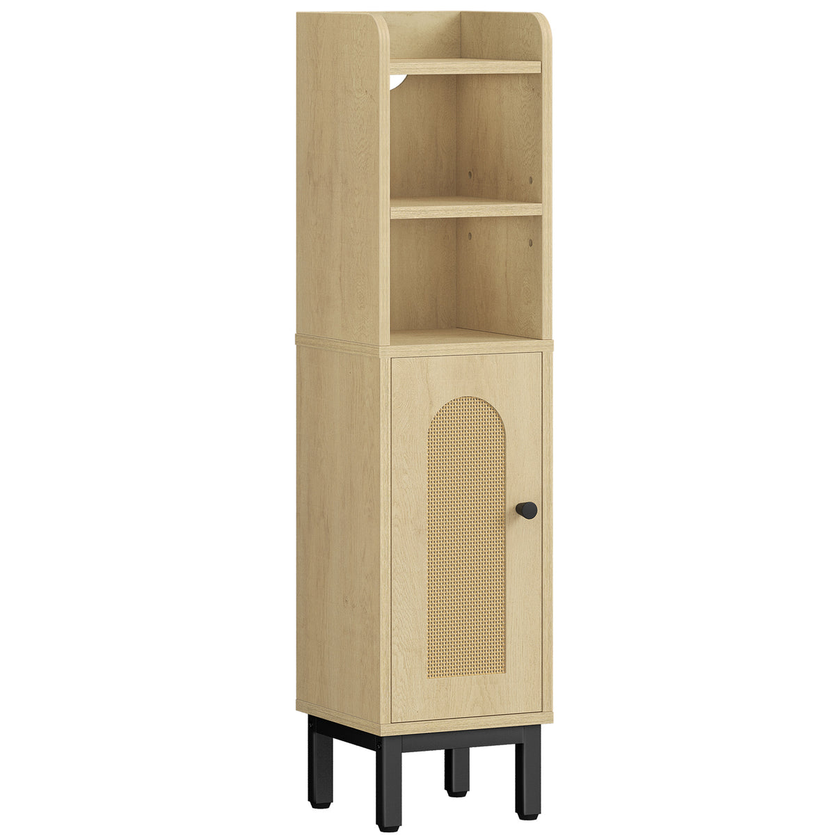 Hzuaneri Bathroom Cabinet, Bathroom Furniture, Narrow Cabinet, Adjustable Shelves, Space Saving, Easy Assembly, 20 x 20 x 83 cm, Light Oak BC08202Y