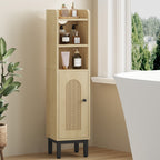 Hzuaneri Bathroom Cabinet, Bathroom Furniture, Narrow Cabinet, Adjustable Shelves, Space Saving, Easy Assembly, 20 x 20 x 83 cm, Light Oak BC08202Y