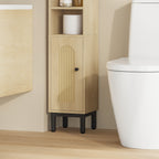 Hzuaneri Bathroom Cabinet, Bathroom Furniture, Narrow Cabinet, Adjustable Shelves, Space Saving, Easy Assembly, 20 x 20 x 83 cm, Light Oak BC08202Y
