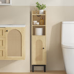 Hzuaneri Bathroom Cabinet, Bathroom Furniture, Narrow Cabinet, Adjustable Shelves, Space Saving, Easy Assembly, 20 x 20 x 83 cm, Light Oak BC08202Y