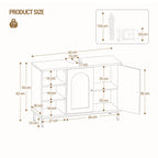 Hzuaneri Vanity Unit, 30 x 90 x 63 cm, Base Cabinet, Vanity Unit, Bathroom Cabinet with 2 Doors, Adjustable Shelf, Ample Storage Space, Modern Style, White-Gold BC09803G