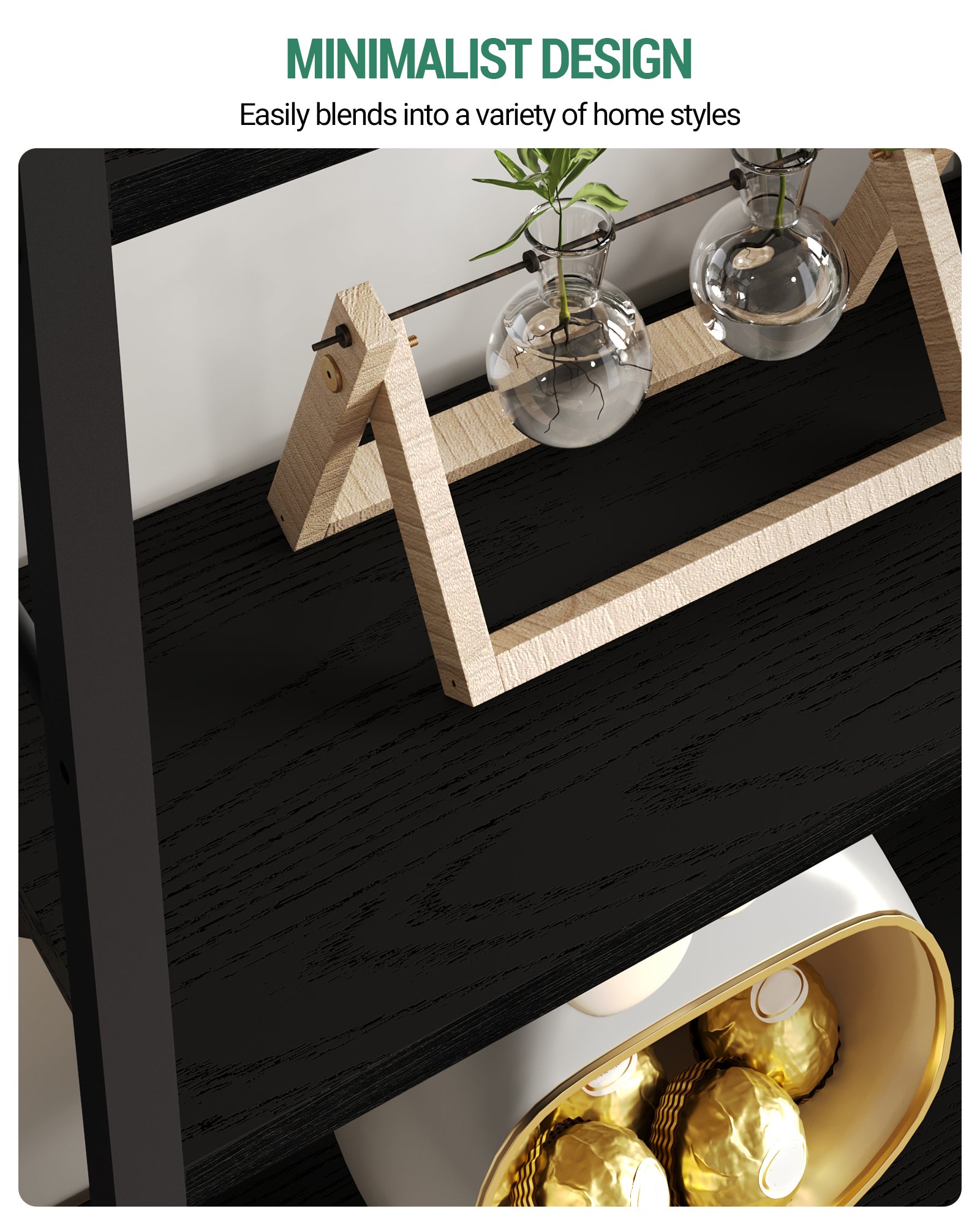 Hzuaneri Bookshelves, Freestanding Shelving Unit, Shelf with 17 Shelves, 6 Tiers, Adjustable Spacing, 24 x 152 x 186 cm, Load Capacity 340 kg, Living Room, Office, Black with Wood Grain BC10104B