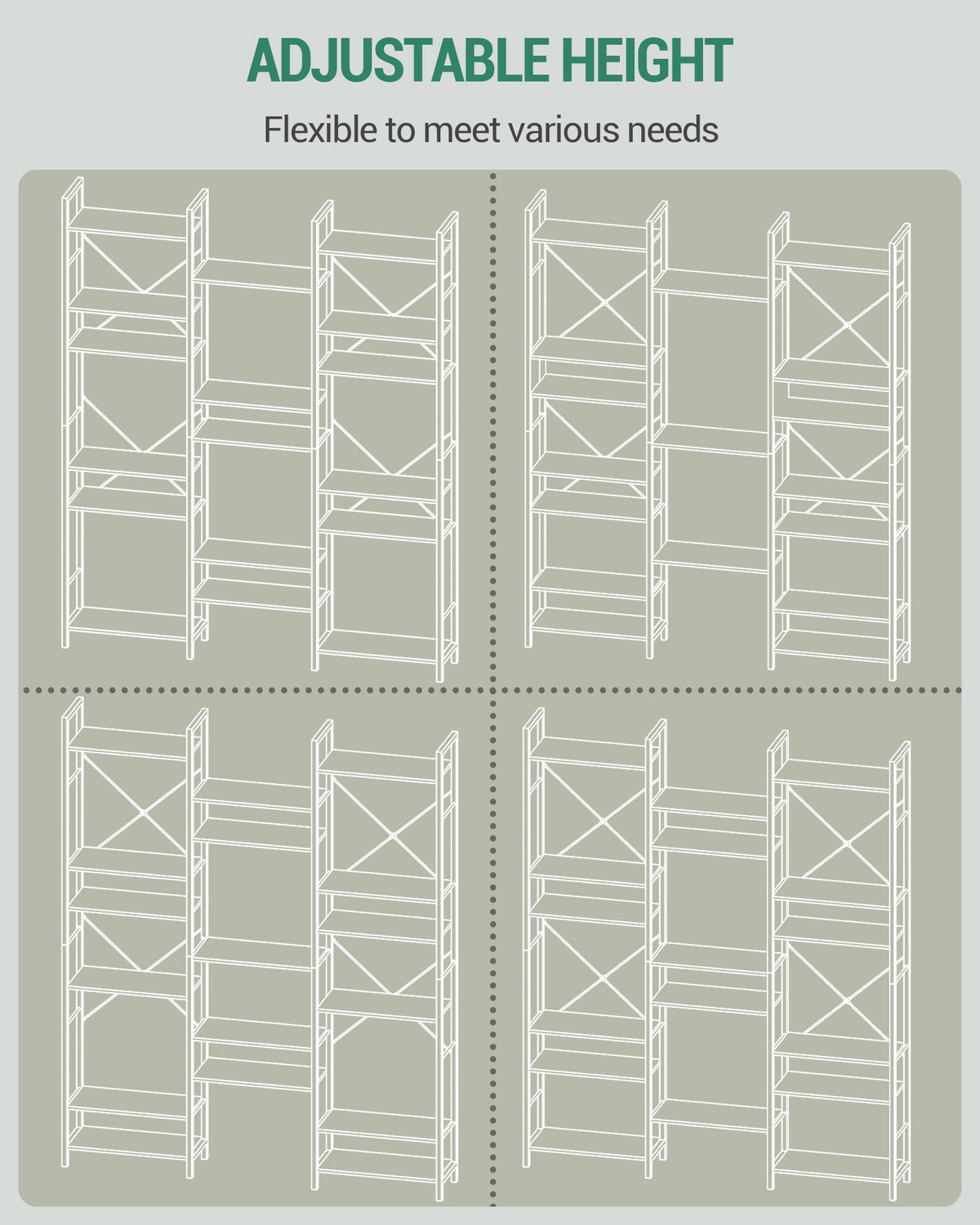 Hzuaneri bookshelves, free-standing shelves, shelf with 17 shelves, 6 tiers, 24 x 152 x 186 cm
