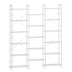Hzuaneri bookshelves, free-standing shelves, shelf with 17 shelves, 6 tiers, 24 x 152 x 186 cm