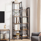 Hzuaneri Bookcase, 6-Tier Bookshelf, Narrow Bookcase Shelving Unit for Living Room, Office, Sturdy, Bedroom, 24 x 40 x 185 cm, Industrial, Rustic Brown and Black, BC10701B