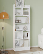 HEXCELEN 6-Cube Bookcase, Freestanding Storage Shelf for Living Room, Office, Bedroom, White