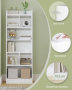 HEXCELEN 6-Cube Bookcase, Freestanding Storage Shelf for Living Room, Office, Bedroom, White