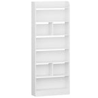 Hzuaneri Bookshelf, Bookcase, with 7 Shelves, Storage Shelf, Freestanding Shelf, for Living Room, Office, Bedroom, 24 x 60 x 199.2 cm, White BC11703X