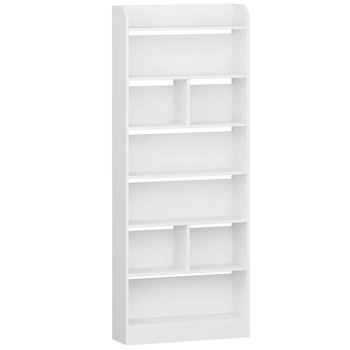 Hzuaneri Bookshelf, Bookcase, with 7 Shelves, Storage Shelf, Freestanding Shelf, for Living Room, Office, Bedroom, 24 x 60 x 199.2 cm, White BC11703X