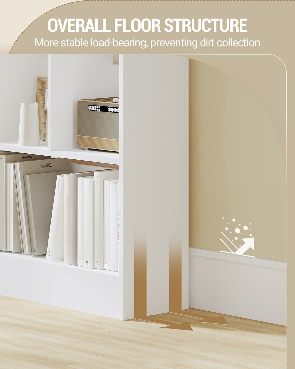Hzuaneri Bookshelf, Bookcase, with 7 Shelves, Storage Shelf, Freestanding Shelf, for Living Room, Office, Bedroom, 24 x 60 x 199.2 cm, White BC11703X