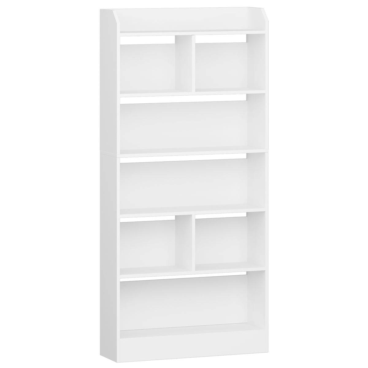 Hzuaneri Bookshelf, Bookcase, with 6 Shelves, Storage Shelf, Freestanding Shelf, for Living Room, Office, Bedroom, 24 x 80 x 170 cm, White BC11803X
