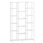 Hzuaneri Bookcase, 6-Tier Bookshelf with 15 Shelves, Large Adjustable Bookshelf, for Living Room, Office, Bedroom, Study, 30 x 100 x 170 cm, White BC15013W