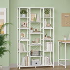 Hzuaneri Bookcase, 6-Tier Bookshelf with 15 Shelves, Large Adjustable Bookshelf, for Living Room, Office, Bedroom, Study, 30 x 100 x 170 cm, White BC15013W