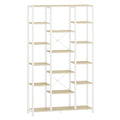 Hzuaneri Bookcase, 6-Tier Bookshelf with 15 Shelves, Large Adjustable Bookshelf for Living Room, Office, Bedroom, Study, 30 x 100 x 170 cm, White Oak and White, BC15016W