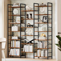 Hzuaneri BC17101B Bookcases, Standing Shelves with 20 Shelves, 7 Levels, Adjustable Spacing, 24 x 152 x 217 cm, Load Capacity 400 kg, Living Room, Office, Vintage Brown and Black  BC17101B