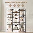 Hzuaneri BC17101B Bookcases, Standing Shelves with 20 Shelves, 7 Levels, Adjustable Spacing, 24 x 152 x 217 cm, Load Capacity 400 kg, Living Room, Office, Vintage Brown and Black  BC17101B