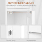 HEXCELEN Bathroom Cabinet, Bathroom Cabinet, Narrow High, Tall Bathroom Cabinet with 2 Doors and 1 Drawer, Adjustable Shelves, Open Compartment, Space-Saving Bathroom Shelf, 20 x 20 x 180 cm, White,BC18013X