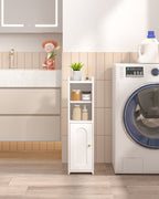 Hzuaneri Narrow Toilet Cabinet with Door, Adjustable Shelves for Bathroom