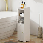 Hzuaneri Narrow Toilet Cabinet with Door, Adjustable Shelves for Bathroom