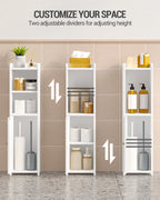 Hzuaneri Narrow Toilet Cabinet with Door, Adjustable Shelves for Bathroom