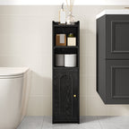 Hzuaneri Narrow Toilet Cabinet with Door, Adjustable Shelves for Bathroom