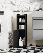 Hzuaneri Narrow Toilet Cabinet with Door, Adjustable Shelves for Bathroom