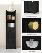 Hzuaneri Narrow Toilet Cabinet with Door, Adjustable Shelves for Bathroom