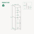 Hzuaneri Narrow Toilet Cabinet with Door, Adjustable Shelves for Bathroom