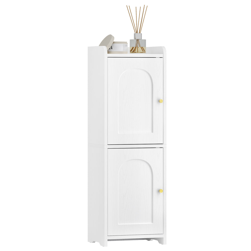 Hzuaneri Bathroom Cabinet, Bathroom Cabinet with 2 Doors and Adjustable Shelf, White