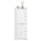Hzuaneri Bathroom Cabinet, Bathroom Cabinet with 2 Doors and Adjustable Shelf, White