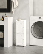 Hzuaneri Bathroom Cabinet, Bathroom Cabinet with 2 Doors and Adjustable Shelf, White