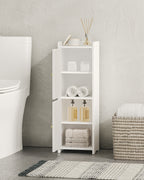 Hzuaneri Bathroom Cabinet, Bathroom Cabinet with 2 Doors and Adjustable Shelf, White