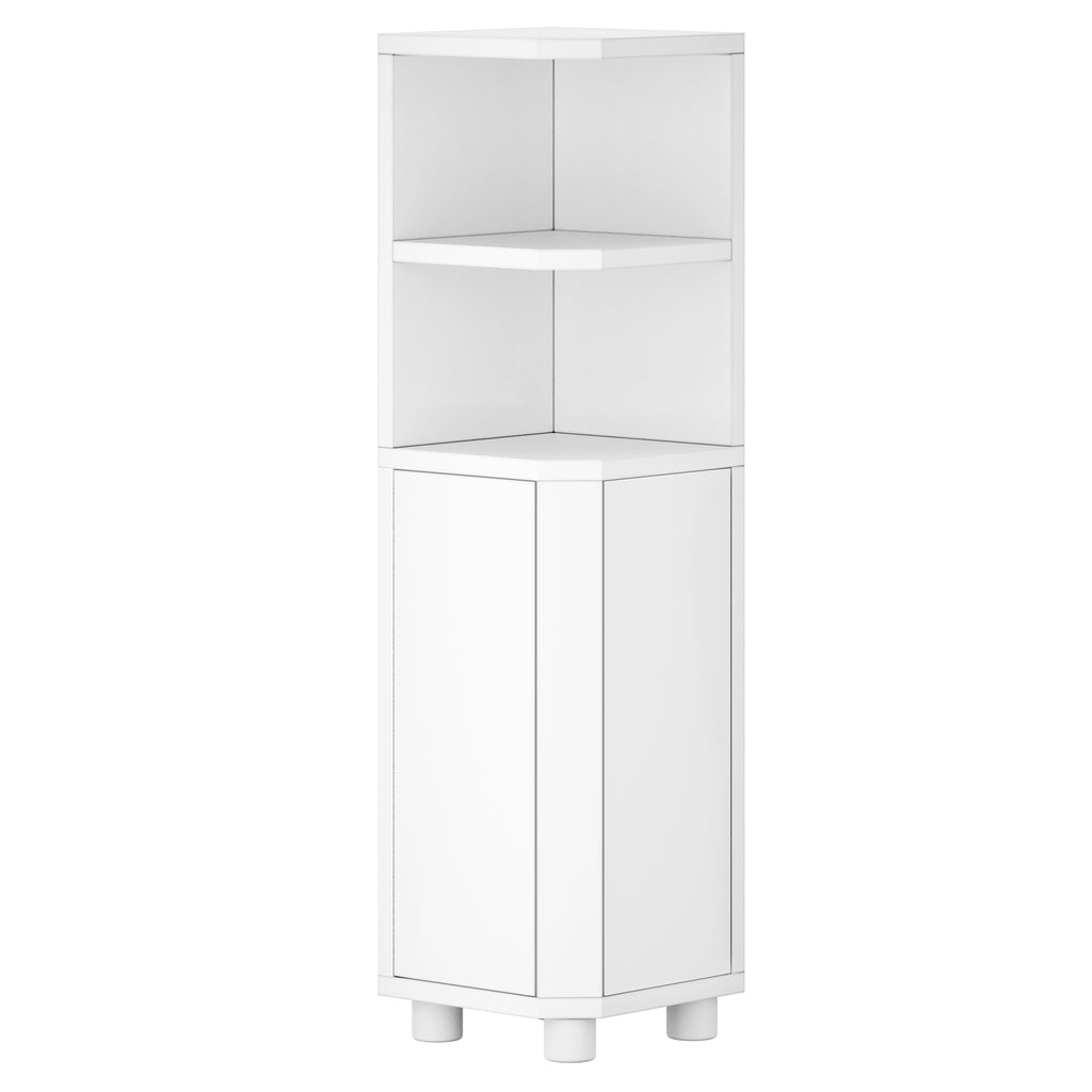 Hzuaneri Bathroom Cabinet, Corner Bathroom Cabinet, Toilet Cabinet with Adjustable Shelves, 2 Side Doors, Freestanding Tall Cabinet, 20 x 20 x 79 cm, White BC20003X