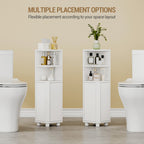 Hzuaneri Bathroom Cabinet, Corner Bathroom Cabinet, Toilet Cabinet with Adjustable Shelves, 2 Side Doors, Freestanding Tall Cabinet, 20 x 20 x 79 cm, White BC20003X