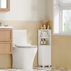 Hzuaneri Bathroom Cabinet, Corner Bathroom Cabinet, Toilet Cabinet with Adjustable Shelves, 2 Side Doors, Freestanding Tall Cabinet, 20 x 20 x 79 cm, White BC20003X