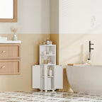 Hzuaneri Bathroom Cabinet, Corner Bathroom Cabinet, Toilet Cabinet with Adjustable Shelves, 2 Side Doors, Freestanding Tall Cabinet, 20 x 20 x 79 cm, White BC20003X