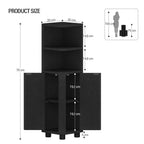 Hzuaneri Bathroom Cabinet, Corner Bathroom Cabinet with Doors - Narrow Toilet Organizer with Adjustable Shelf, 2 Open Spaces and 2 Side Doors, 20 x 20 x 79 cm, Black EBC20004X
