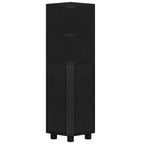 Hzuaneri Bathroom Cabinet, Corner Bathroom Cabinet with Doors - Narrow Toilet Organizer with Adjustable Shelf, 2 Open Spaces and 2 Side Doors, 20 x 20 x 79 cm, Black EBC20004X