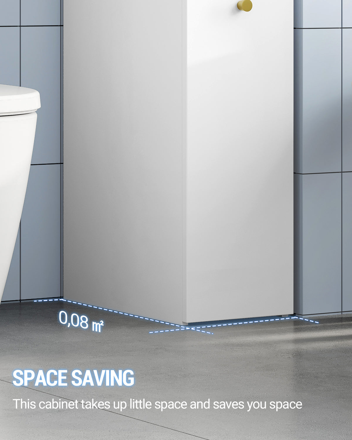 Hzuaneri Small Bathroom Cabinet Narrow Small Cabinet for Toilet Paper Toilet Cabinet with Drawers with Drawer on Wheels 40 x 20 x 80 cm White BC22003X